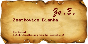 Zsatkovics Bianka névjegykártya